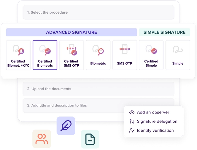 Types of signatures in Tecalis Sign