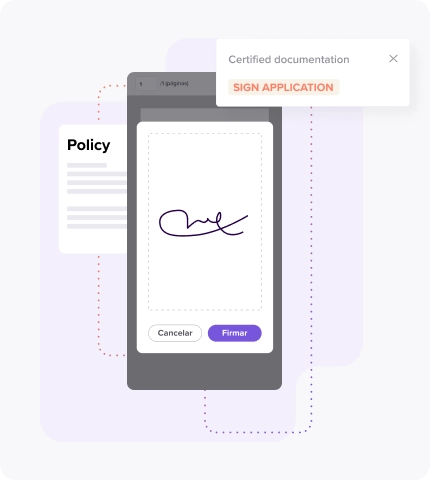 Electronic signature for insurance sector
