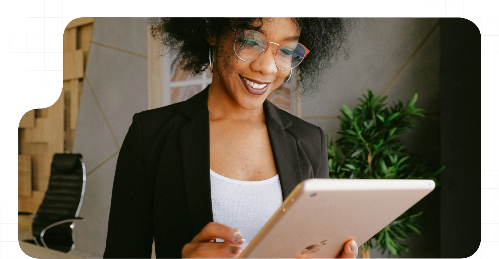 Woman reading a regulation