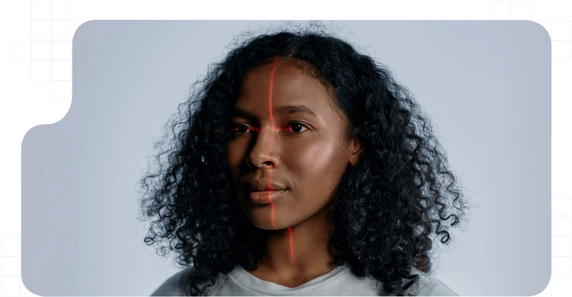 Reconocimiento facial persona pasando reconocimiento facial